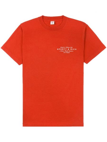 Kokvilnas t-krekls Sporty & Rich sarkans