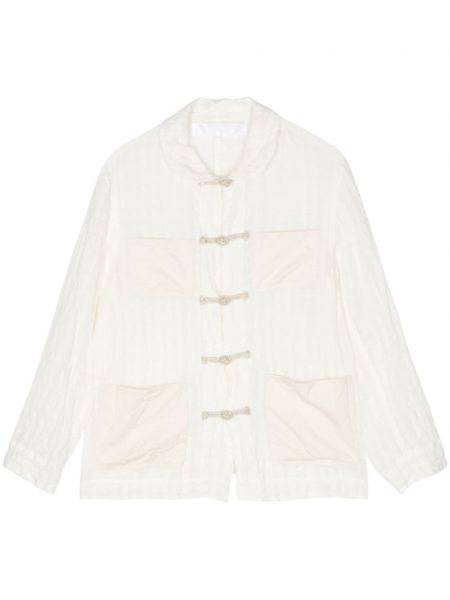 Jachetă lungă în carouri Comme Des Garçons Tao alb