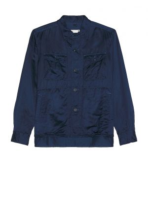 Синяя хлопковая льняная атласная куртка Ts(s)