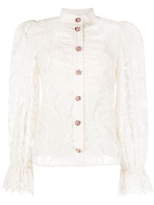 Блуза с дантела Zimmermann бяло