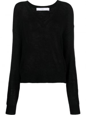 Плетен пуловер с v-образно деколте Iro черно