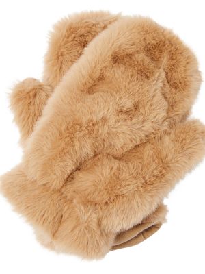 Pels handsker for piger Il Gufo beige