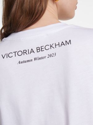 Bombažna majica Victoria Beckham bela