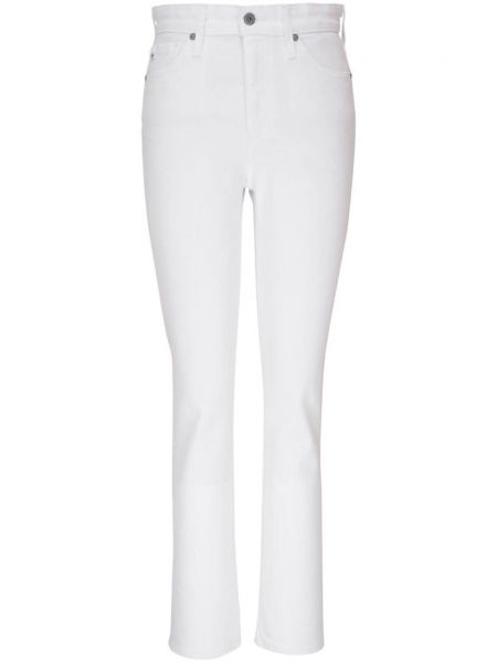 Kõrge vöökohaga kitsa lõikega teksapüksid Ag Jeans valge