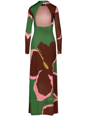 Макси рокля с дълъг ръкав от джърси Johanna Ortiz зелено