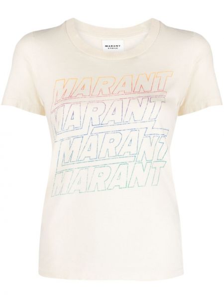 T-shirt di cotone Marant étoile beige