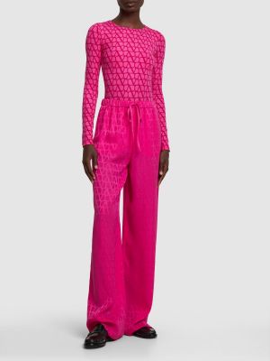 Body con estampado de tela jersey Valentino rosa