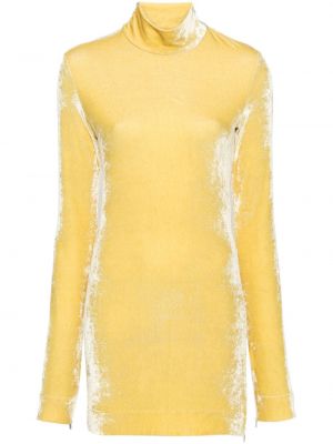 Aksamitna bluzka Jil Sander żółta