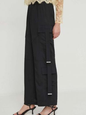 Spodnie z wysoką talią Sisley czarne