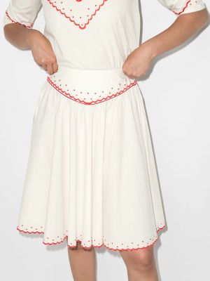 Falda larga con bordado Batsheva blanco