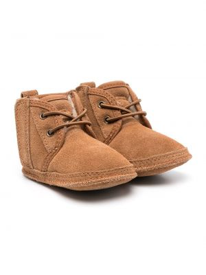 Blonder pels støvler for jenter Ugg Kids brun