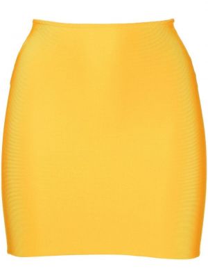 Mini spódniczka dopasowana Herve L. Leroux żółta