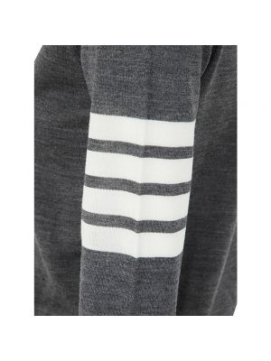 Jersey de lana de lana merino de tela jersey Thom Browne gris