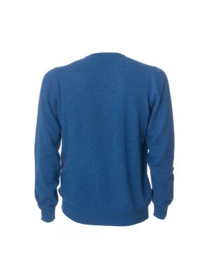 Jersey de lana de cachemir slim fit Gran Sasso azul