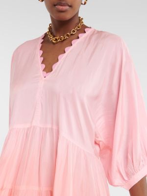 Svilena dolga obleka Juliet Dunn roza
