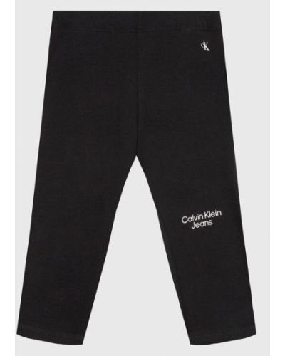 Calvin Klein Jeans Leggings Stack Logo IN0IN00008 Fekete Slim Fit