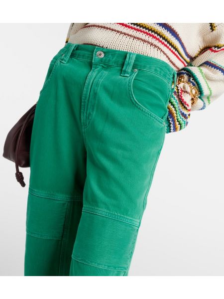 Kõrge vöökohaga teksapüksid Agolde roheline