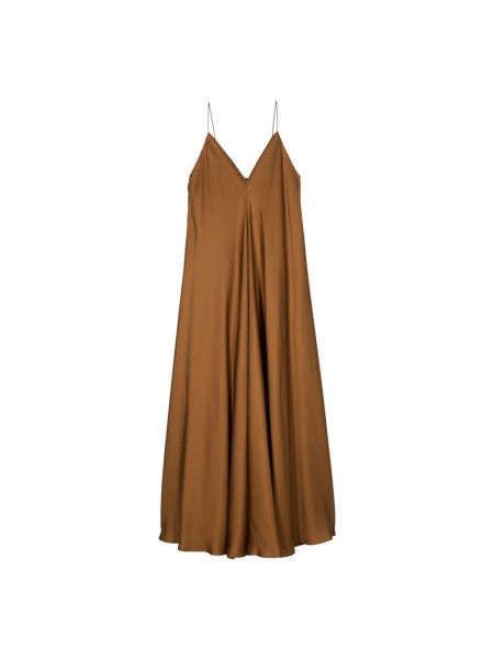 Jedwabny sukienka na ramiączkach elegancki Róhe brązowy