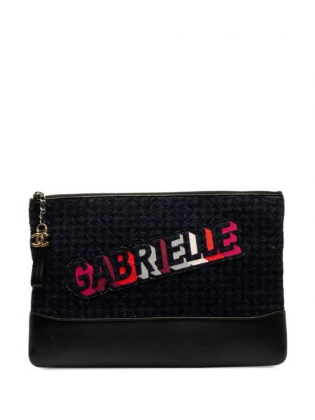 Чанта тип „портмоне“ от туид Chanel Pre-owned синьо