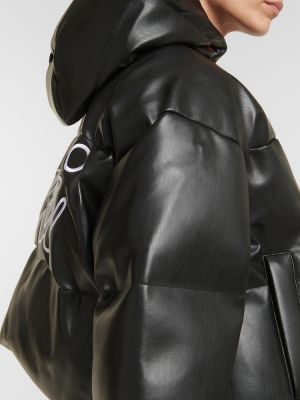 Pernata kožna skijaška jakna od umjetne kože Perfect Moment crna