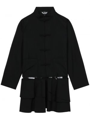Vlněný kabát Black Comme Des Garçons černý