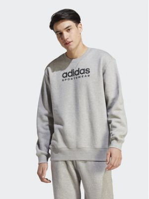 Adidas Mikina All SZN Fleece Graphic Sweatshirt IC9823  Loose Fit - Šedá