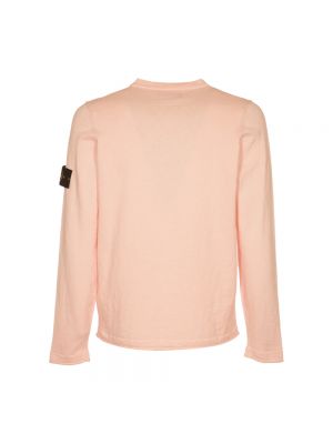Suéter de algodón de tela jersey Stone Island rosa