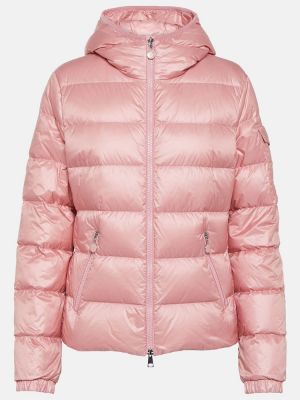 Pikowana kurtka puchowa Moncler różowa
