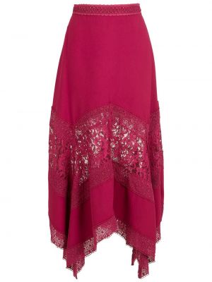 Viskózové sukně s vysokým pasem na zip Martha Medeiros - růžová