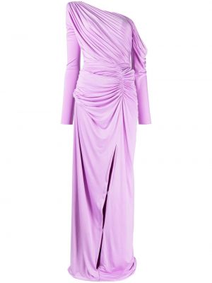 Večerna obleka z draperijo Rhea Costa vijolična
