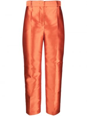 Pantaloni din satin Alberta Ferretti portocaliu