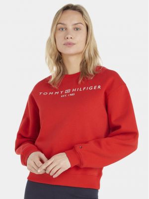 Felpa in pile Tommy Hilfiger rosso