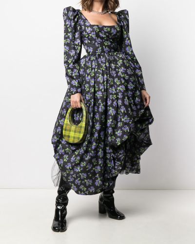 Falda de flores con estampado Natasha Zinko negro