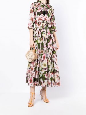 Mustriline lilleline kleit Samantha Sung roosa