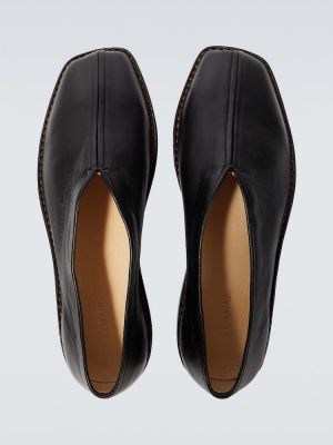 Kožené loafersy Lemaire čierna