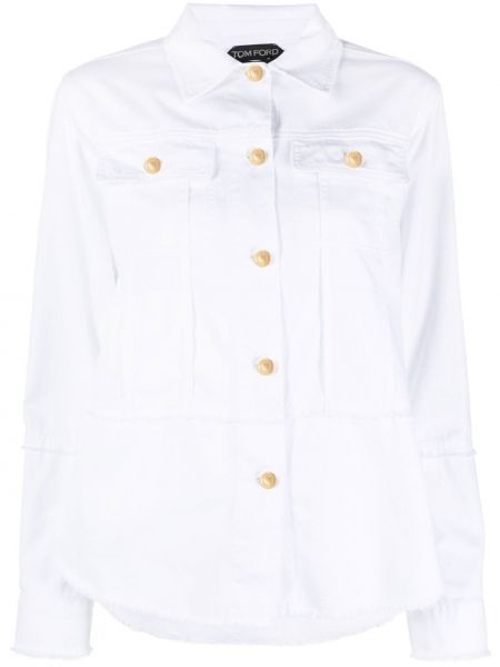 Camicia con frange Tom Ford bianco
