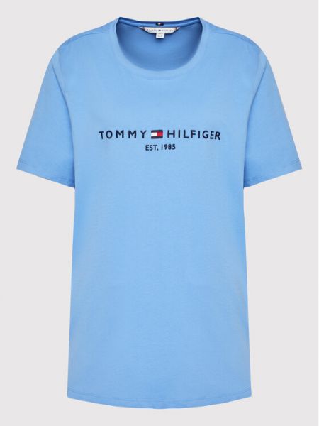 Koszulka Tommy Hilfiger Curve niebieska