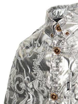 Páperová bunda s potlačou Versace strieborná