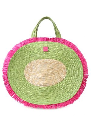 Плетеная пляжная сумка Emanuela Biffoli зеленая