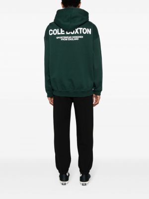 Raštuotas medvilninis džemperis su gobtuvu Cole Buxton žalia