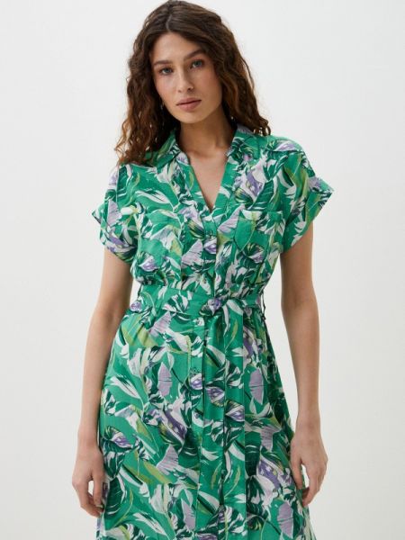 Платье-рубашка Zolla зеленое