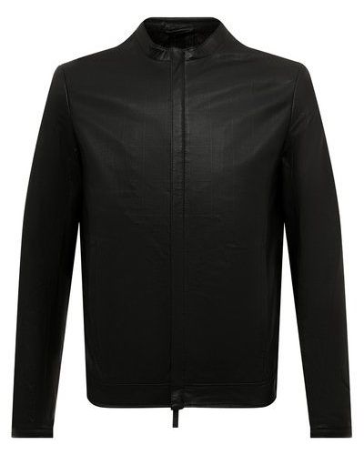 Кожаная куртка Emporio Armani, черная