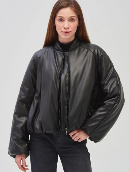 Утепленная кожаная куртка Envylab черная