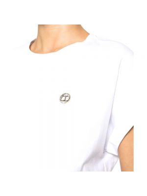 Camiseta de algodón de tela jersey Twinset blanco