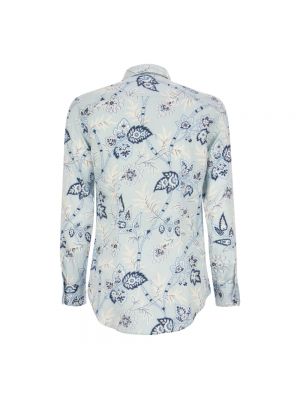 Camisa de flores con estampado de tejido jacquard Etro azul