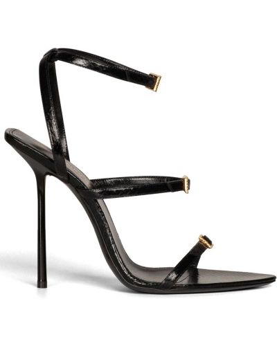 Sandále so vzorom hadej kože Saint Laurent čierna