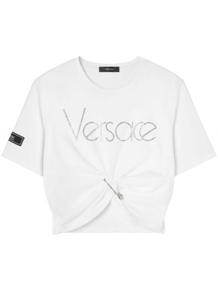 Kokvilnas t-krekls Versace balts
