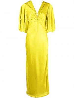 Sukienka wieczorowa z dekoltem w serek Stella Mccartney żółta