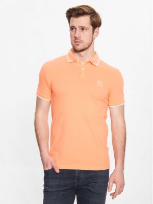 Тениска с копчета slim Boss оранжево