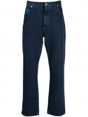 Haftowane proste jeansy bawełniane Missoni niebieskie